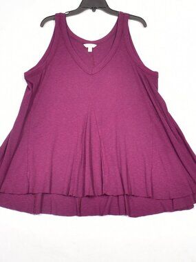Terra & Sky Women's Tank Top Ribbed Size 1X Purple